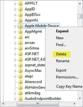 Deleting service using Windows Registry