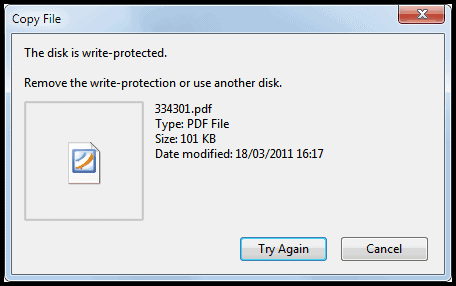 disk is write protected