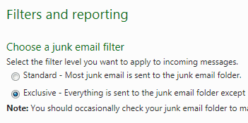 exclusive junk mail filter