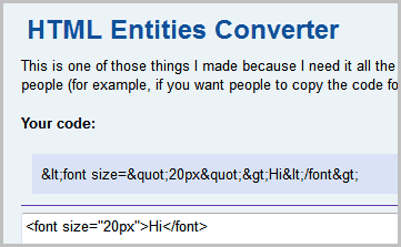 html entities converter