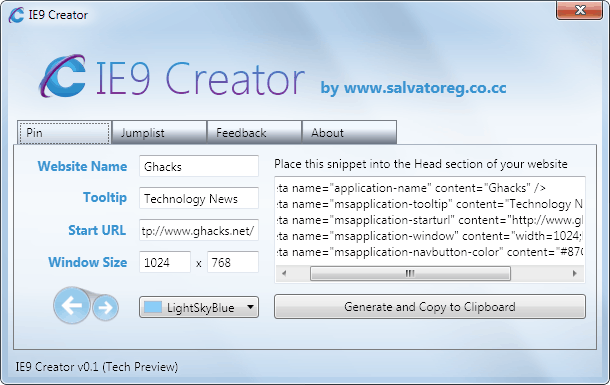 ie9 creator