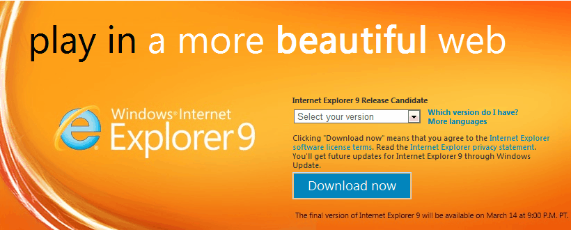 internet explorer 9