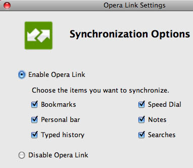 opera synchronize bookmarks