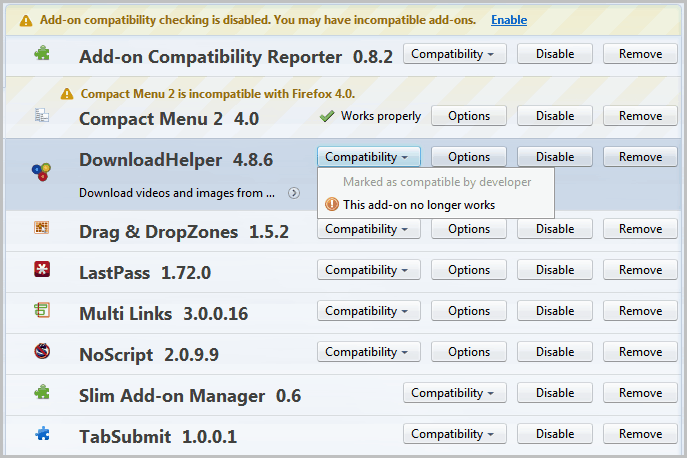 add-on compatibility reporter