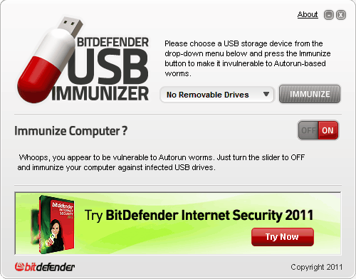 bitdefender usb immunizer