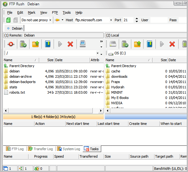 ftp rush free ftp client
