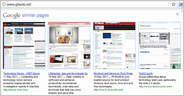 google similar pages chrome
