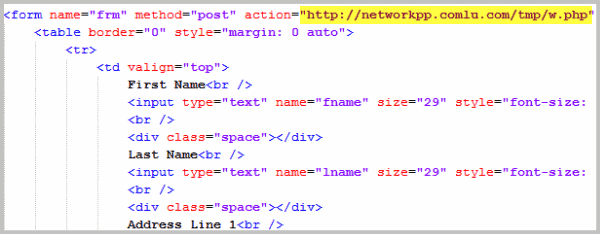 phishing html