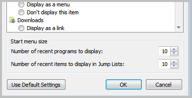 items per jumplist