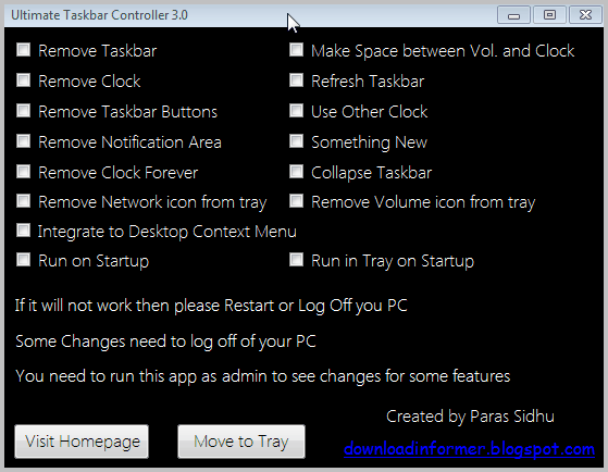 ultimate taskbar controller