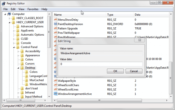 window arrangement active