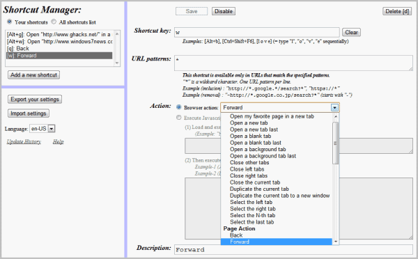 chrome shortcuts