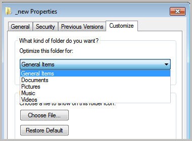 optimize folder for windows