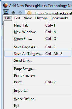 save all tabs