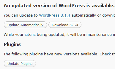 wordpress update 3.1.4