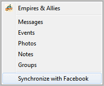 synchronize with facebook
