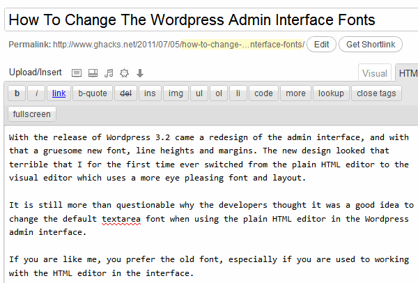 wordpress 32 admin interface