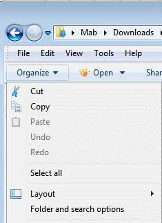 folder search options