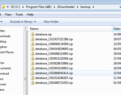 jdownloader backup