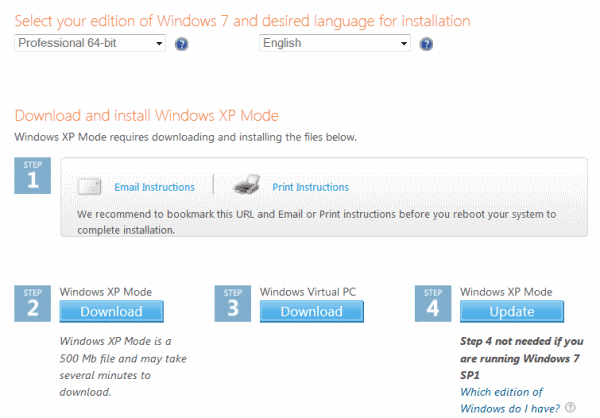 windows xp mode windows 7 64 bit download