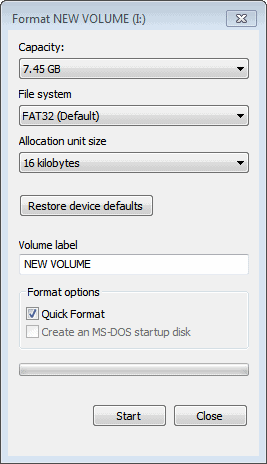 format usb key