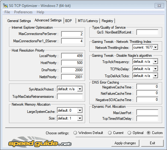 optimize internet connection