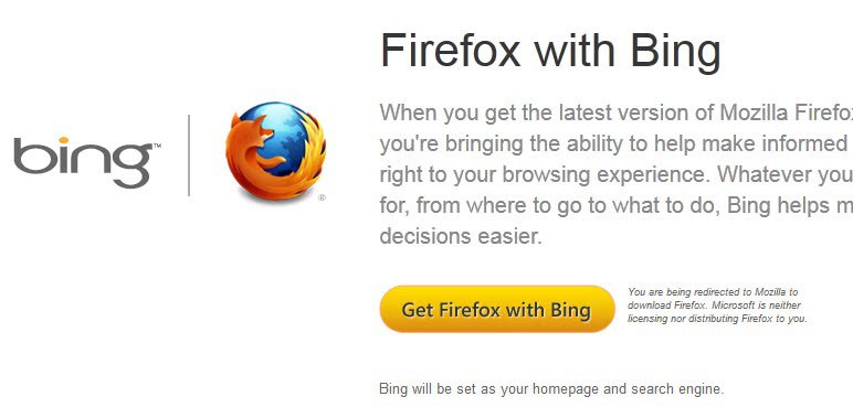 firefox with bing