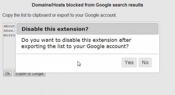 google blocklist