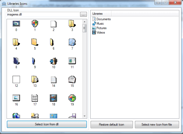 library icons changer