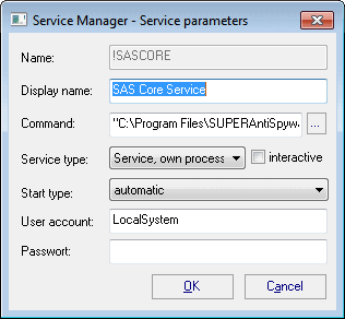 service parameters