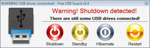 usb guard drive removal warning