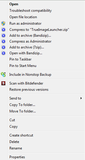 windows explorer context menu