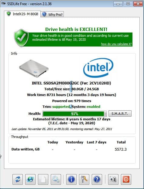 ssd drive health live expectancy