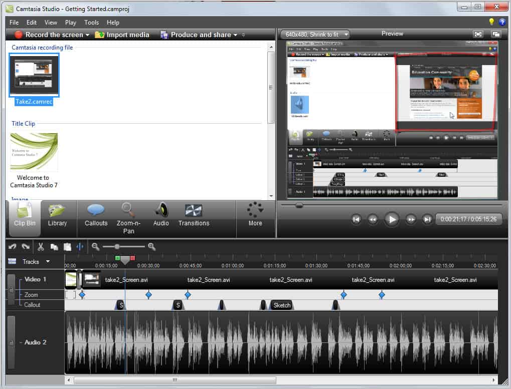 camtasia studio online editor