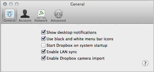 enable dropbox photo import