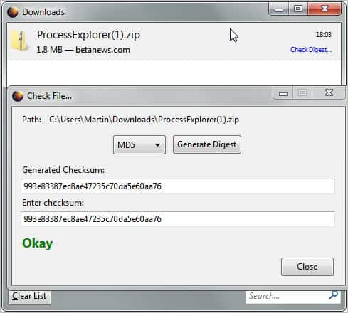 firefox download hash