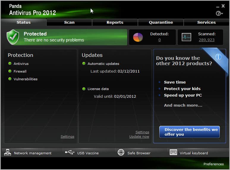 panda antivirus pro 2012