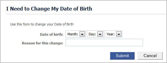 facebook change date of birth