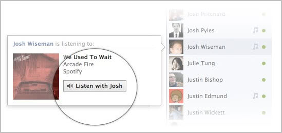 facebook listen with music