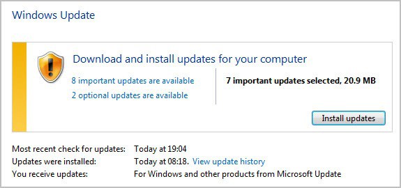 windows update january 2012