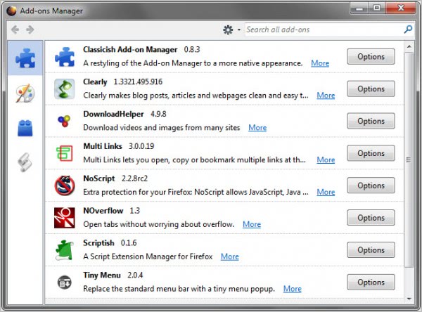 add-ons manager