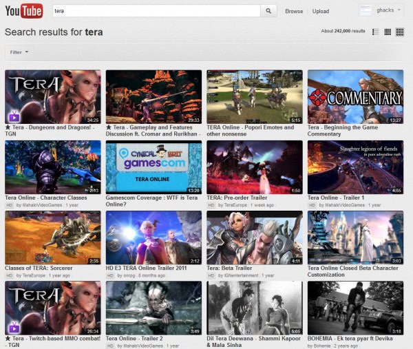 youtube large results