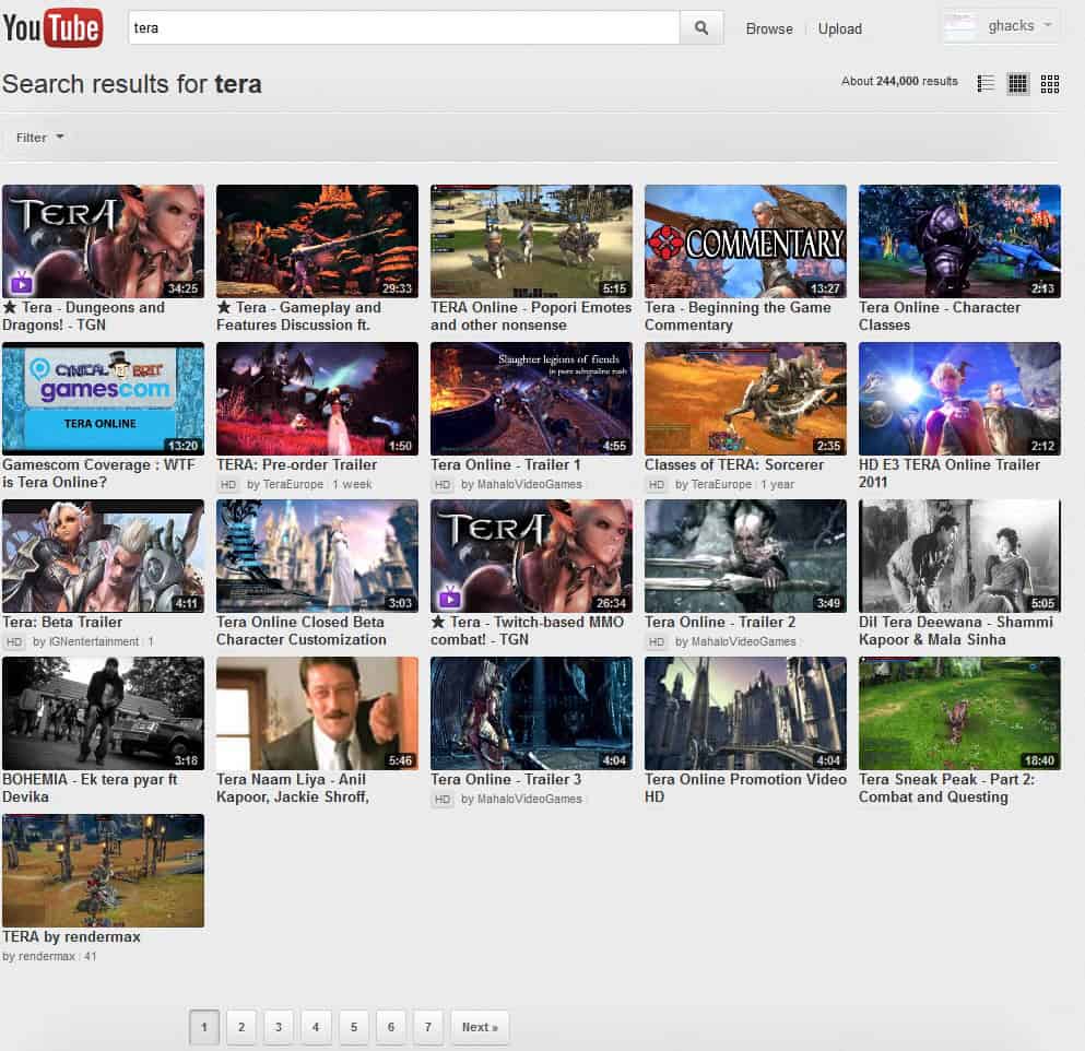 youtube search results