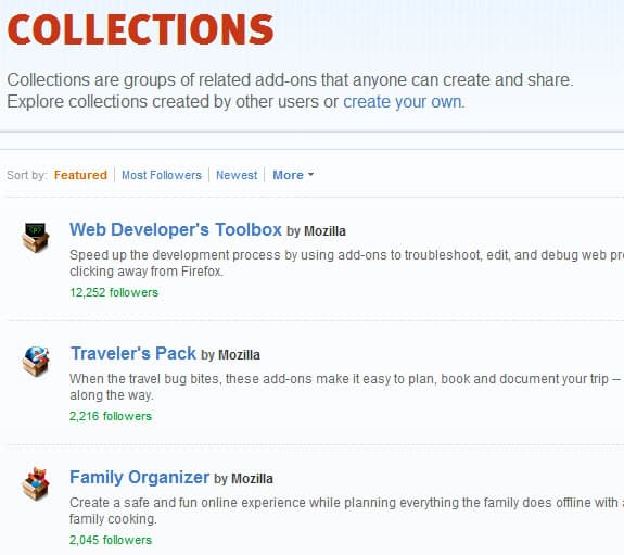 firefox collections