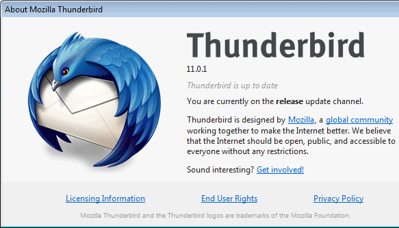 thunderbird 11.0.1