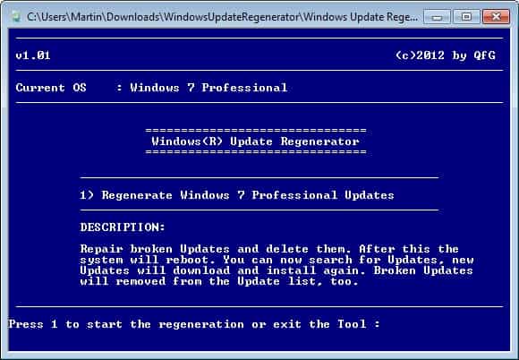 windows update regenerate