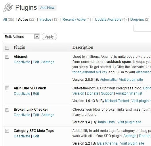Ghacks.net Wordpress Plugin List