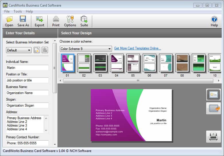 cardworks business card software serial