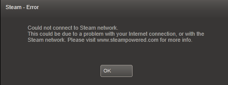 steam error could not connect to steam network