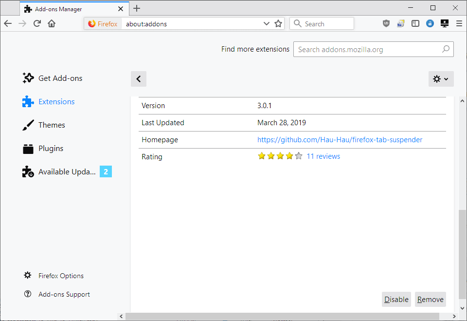 firefox tab suspender